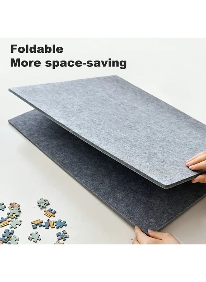 Light Grey Foldable Puzzle Board With World Map Design 80x60cm Portable Jigsaw Mat - Image 2